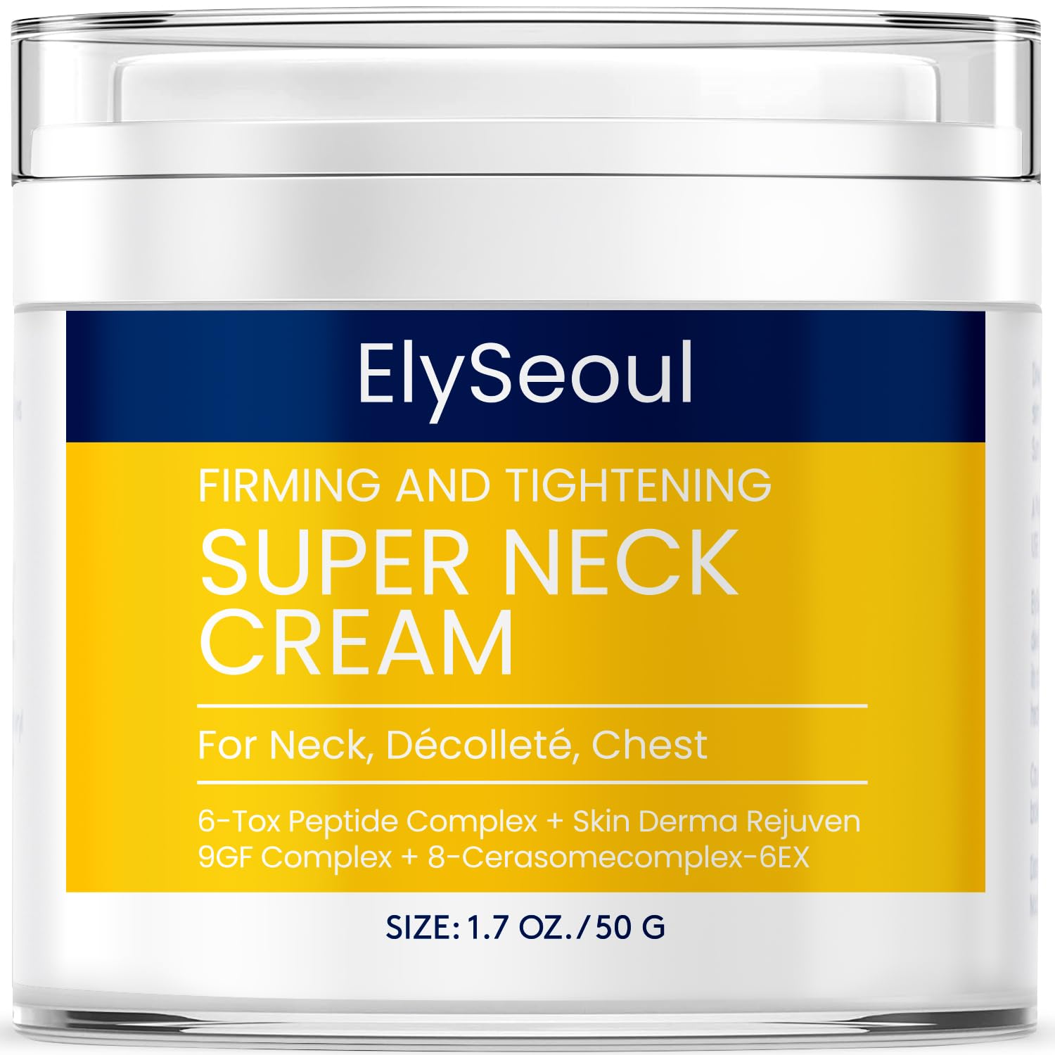 ElySeoul neck cream bottle highlights premium packaging for an at-home firming routine.