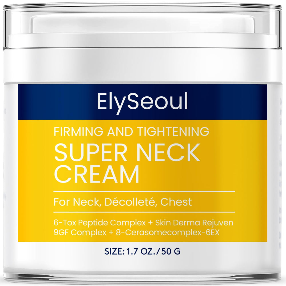 ElySeoul neck cream bottle highlights premium packaging for an at-home firming routine.