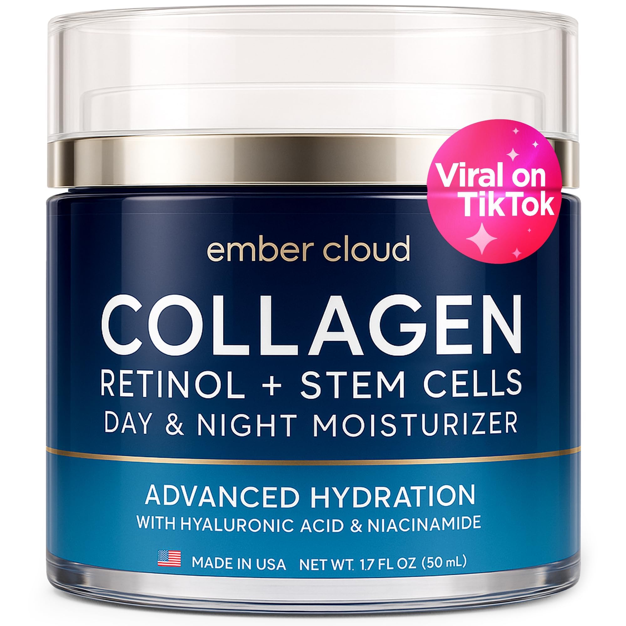 Ember Cloud Collagen Face Cream airless-pump closeup for precise daily hydration