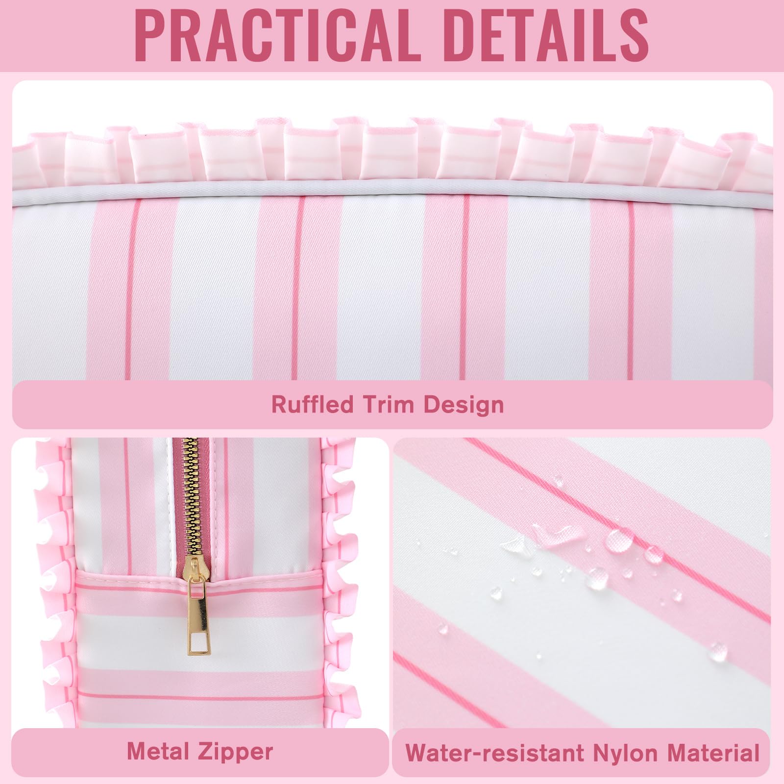 Embrunioice spacious-makeup-organizer fits full-size cosmetics for vacations.