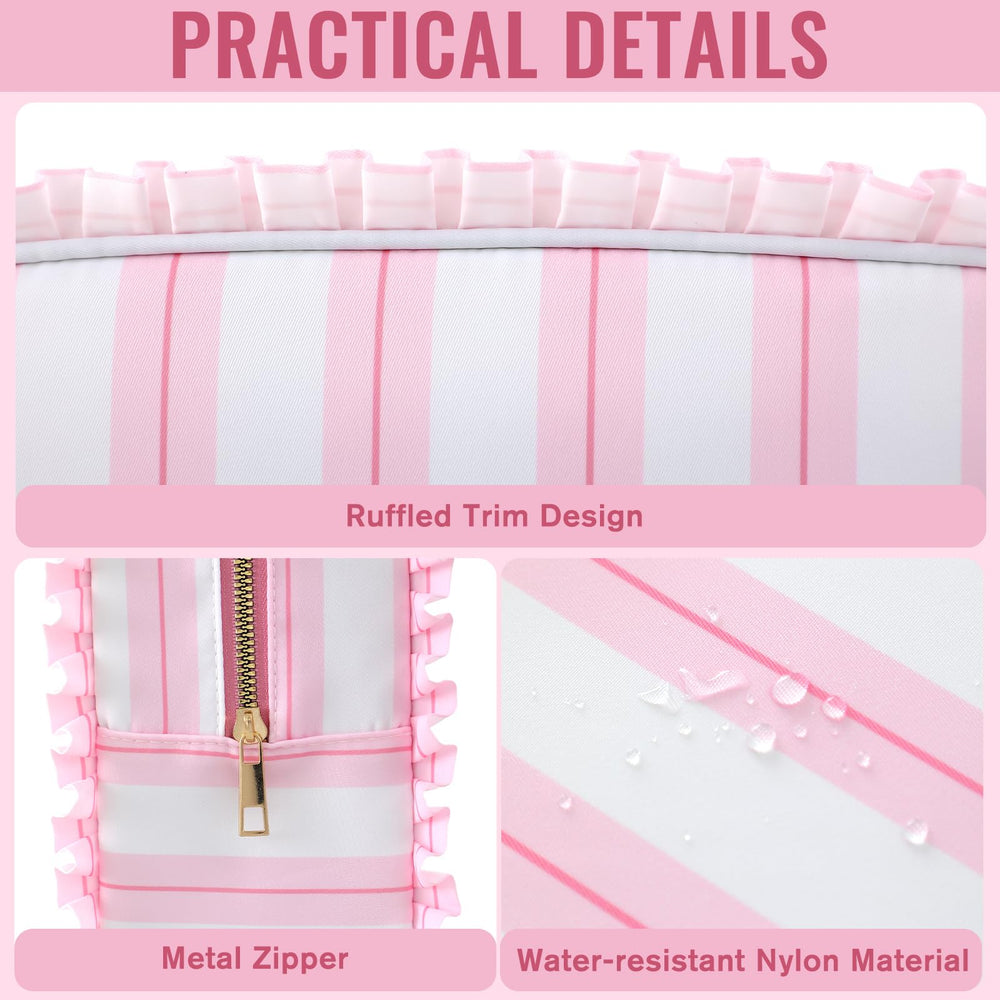 Embrunioice spacious-makeup-organizer fits full-size cosmetics for vacations.