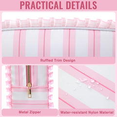 Embrunioice spacious-makeup-organizer fits full-size cosmetics for vacations.