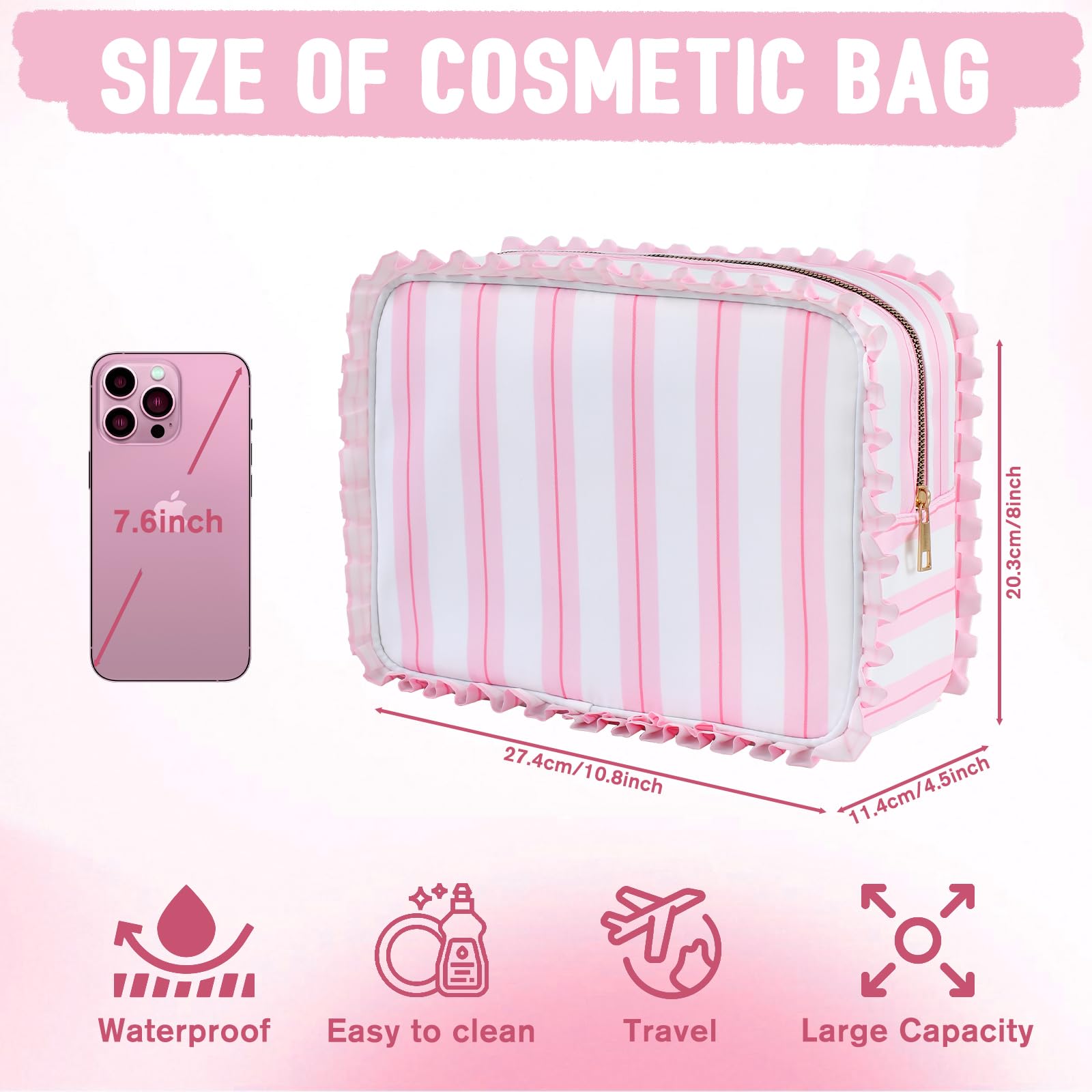 Embrunioice travel-toiletry-bag versatile for toiletries and personal items.