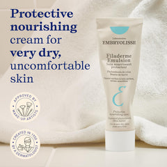 Embryolisse Filaderme Emulsion bottle shows aloe vera and shea butter benefits.