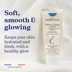 Water lily extract visible with Embryolisse Hydra-Cream Light for refreshed glow