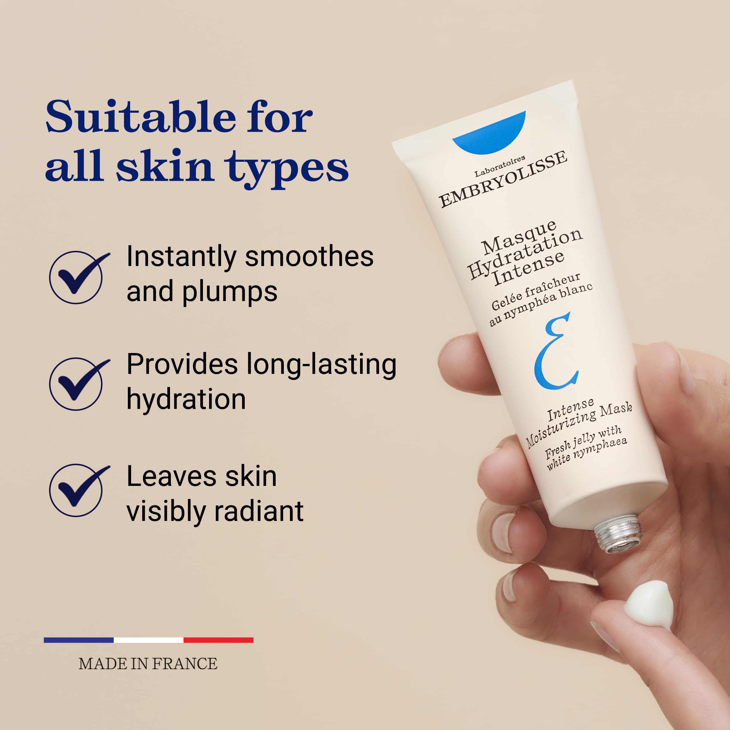 Embryolisse Intense Moisturizing Mask jar closeup reveals creamy texture