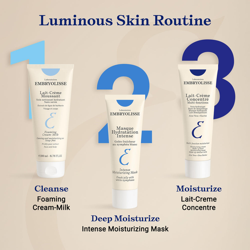 Embryolisse Intense Moisturizing Mask model applying demonstrates even coverage