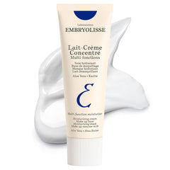 Embryolisse Lait-Crème Concentré bottle, gold edition, delivering smooth hydration for makeup prep.