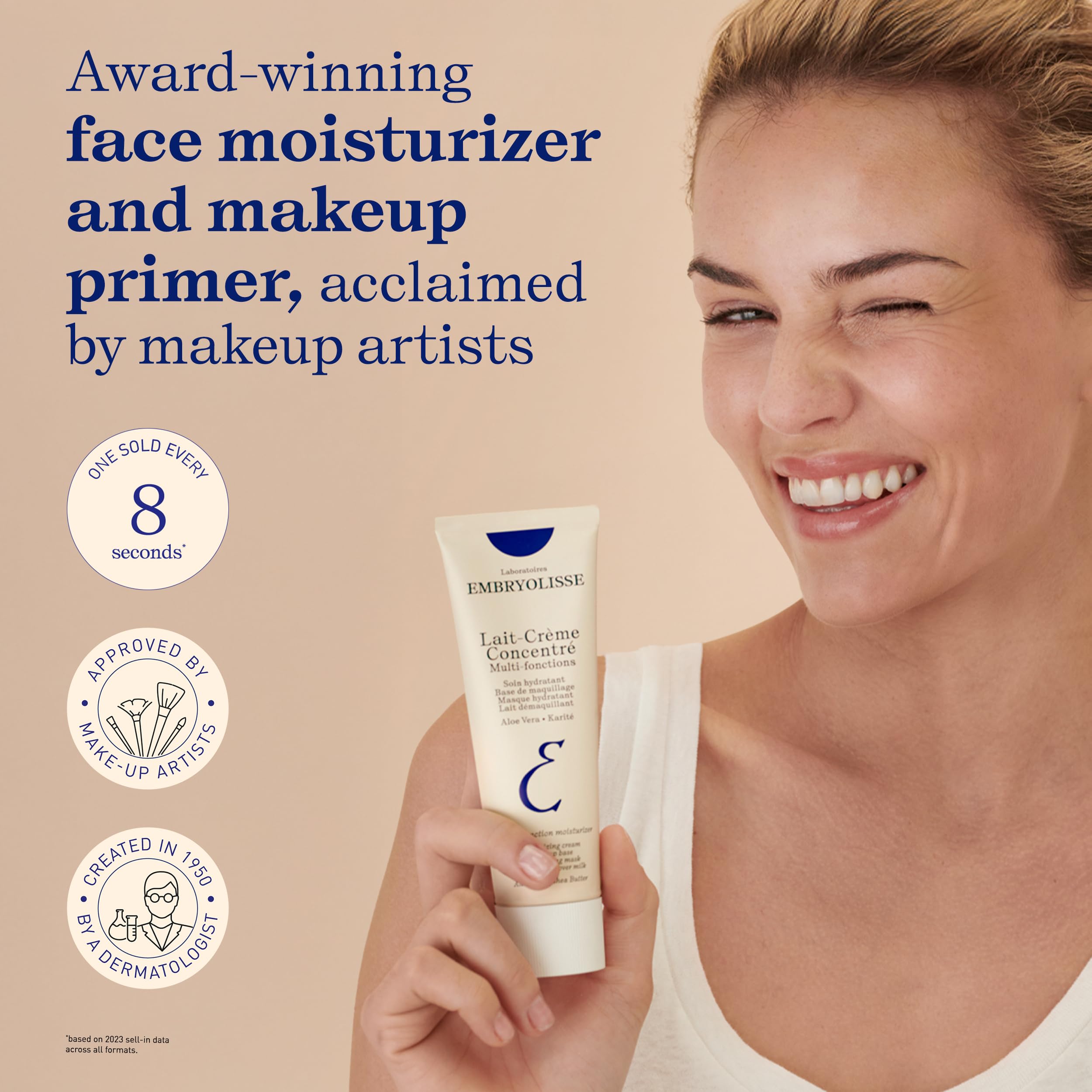 Embryolisse Lait-Crème Concentré cream jar, nourishing daily moisture for all skin types.