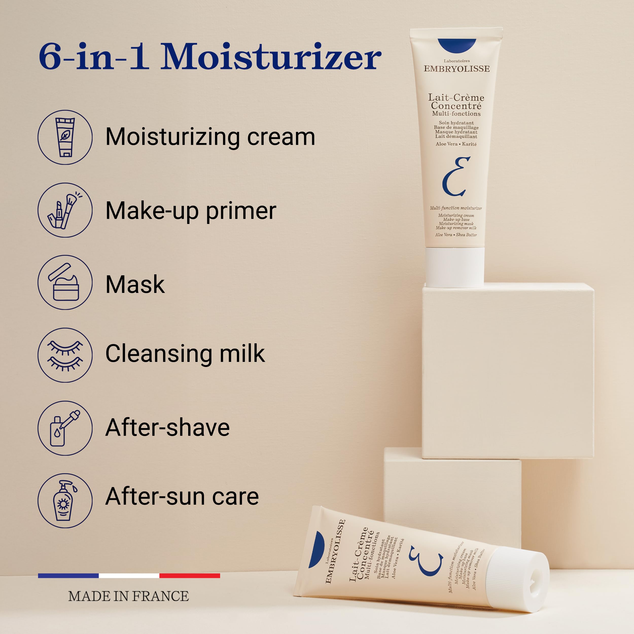 Embryolisse Lait-Crème Concentré swatch demonstrating the creamy texture and satin finish.