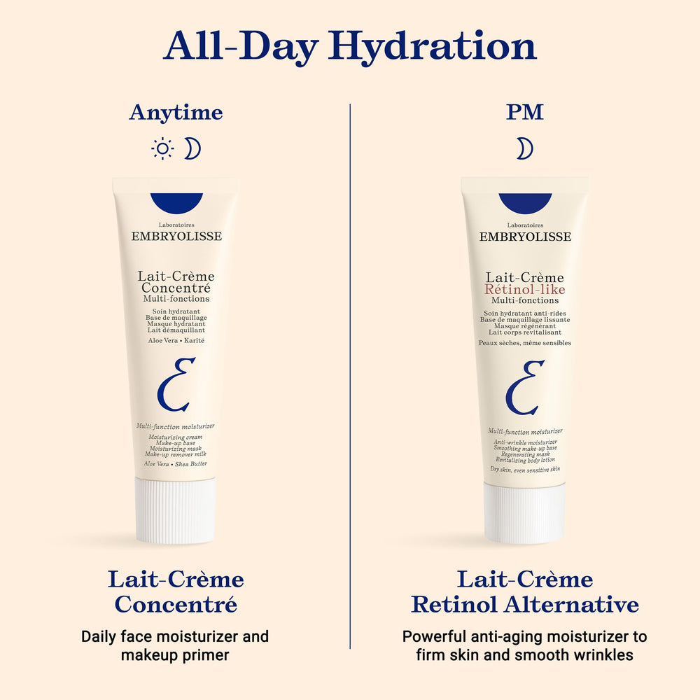 Embryolisse Lait-Crème Concentré enriched with shea and aloe for nourishing moisture.