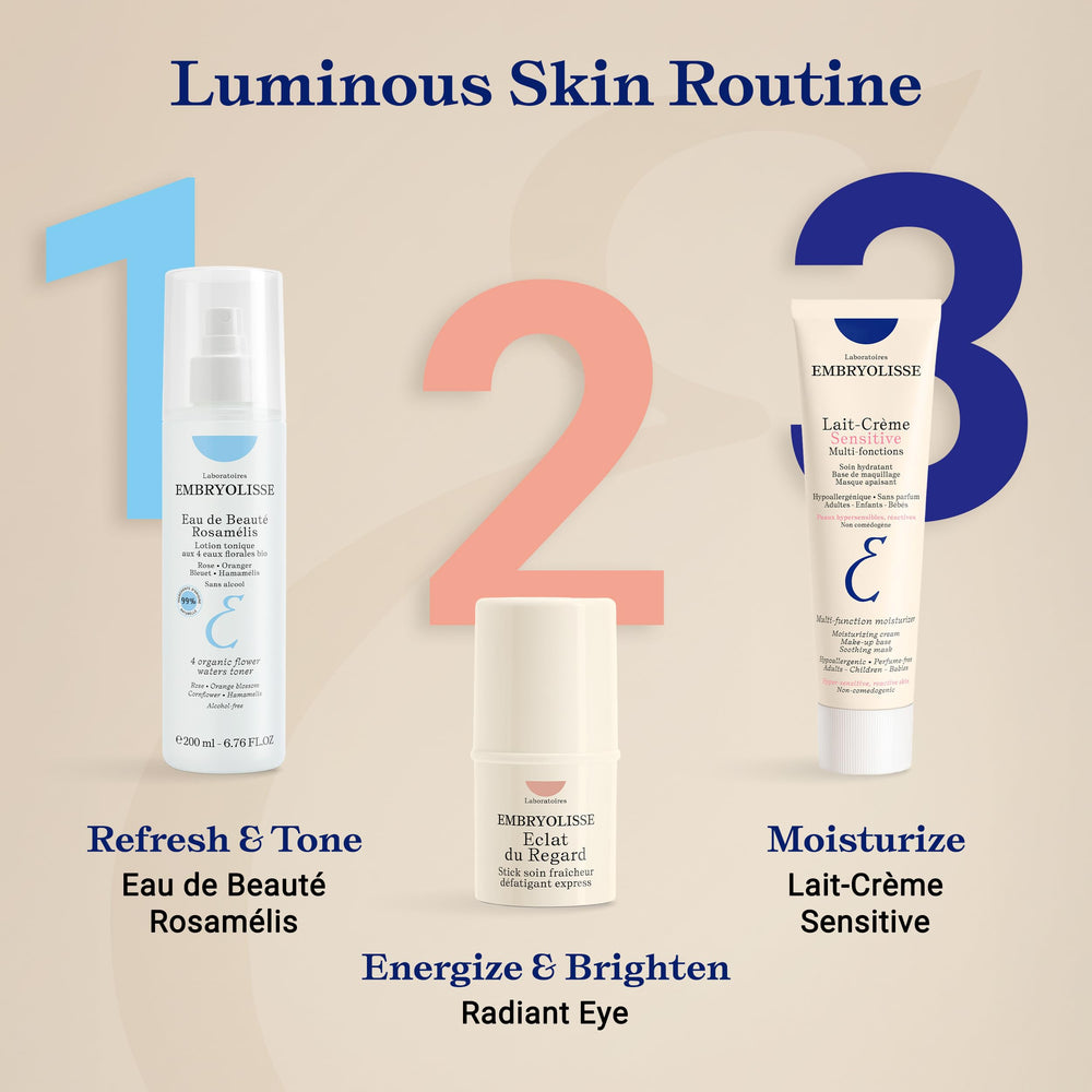 Baby-safe application of Embryolisse Lait Crème Sensitive on soft skin.
