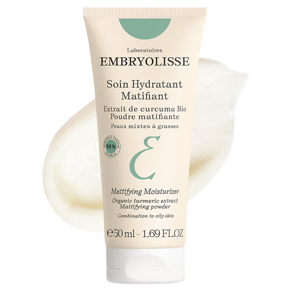 Embryolisse Mattifying Moisturizer bottle closeup showing oil-control formula for shine-free skin