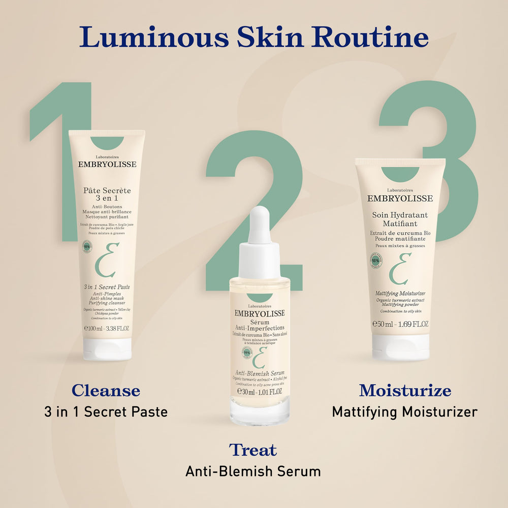 Embryolisse Mattifying Moisturizer on skin delivering lasting matte finish