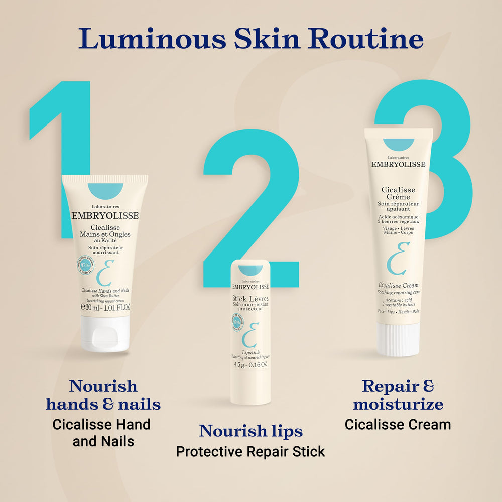 Embryolisse Protective Repair Lip Balm on eco-friendly packaging display.