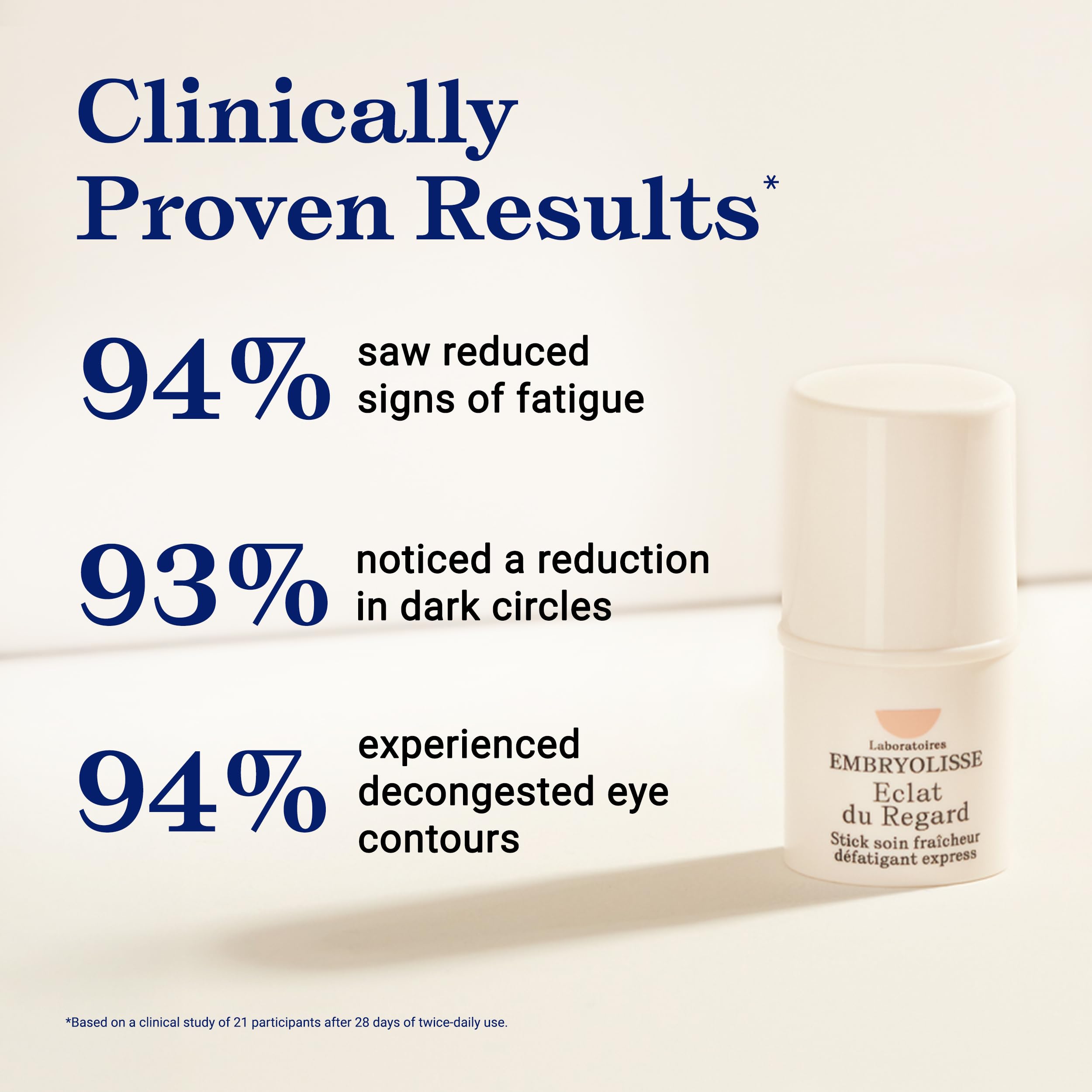 Embryolisse Radiant Eye Stick aloe-vera formula provides gentle eye-area comfort.
