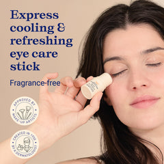 Embryolisse Radiant Eye Stick application demonstrates precise, cooling under-eye relief.