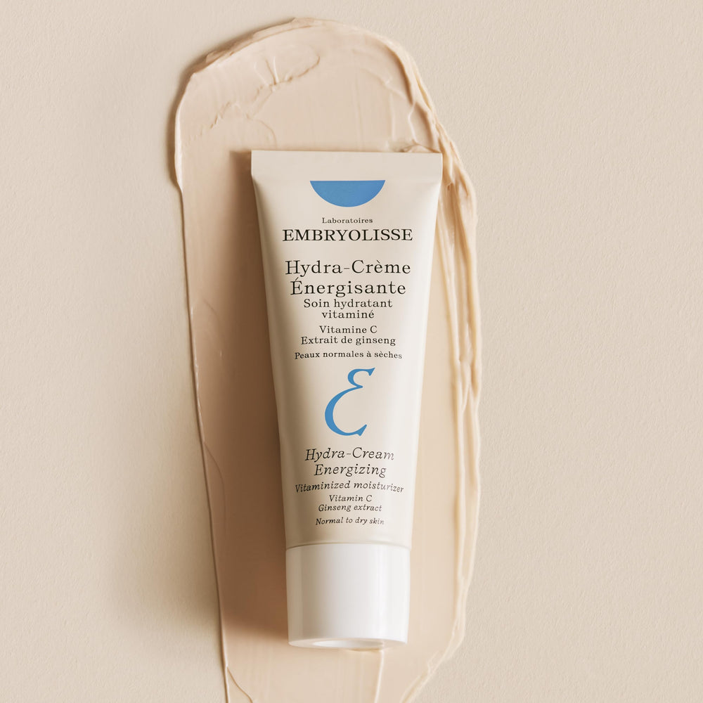 Embryolisse Vitamin C Energizing moisturizer swatch showing smooth texture and glow.