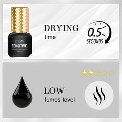 EMEDA Sensitive Lash Extension Glue with precision applicator for controlled lash placement.