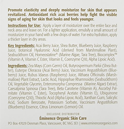 Eminence Acai Berry Juices image hints at antioxidant-rich formula for protection.