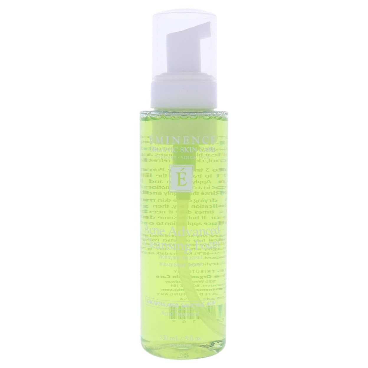 Eminence Acne Advanced Cleansing Foam lather close-up illustrating foaming action for daily use.