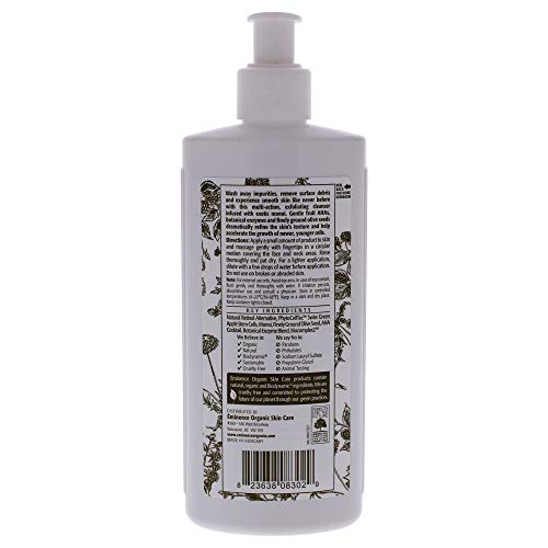 Eminence Monoi exfoliating cleanser texture close-up showcases creamy exfoliation for dry skin
