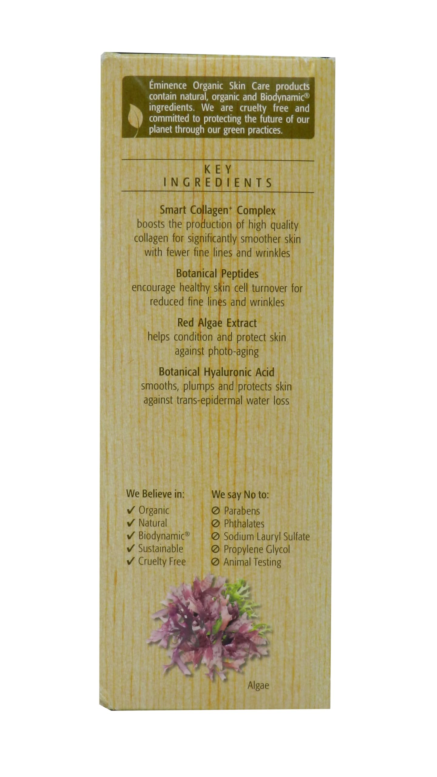 Eminence Marine Flower Peptide Eye Cream with algae extracts signals revitalized under-eye radiance.
