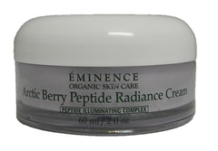 Eminence Arctic Berry Peptide Radiance Cream tube shows lightweight hydration for bright skin.