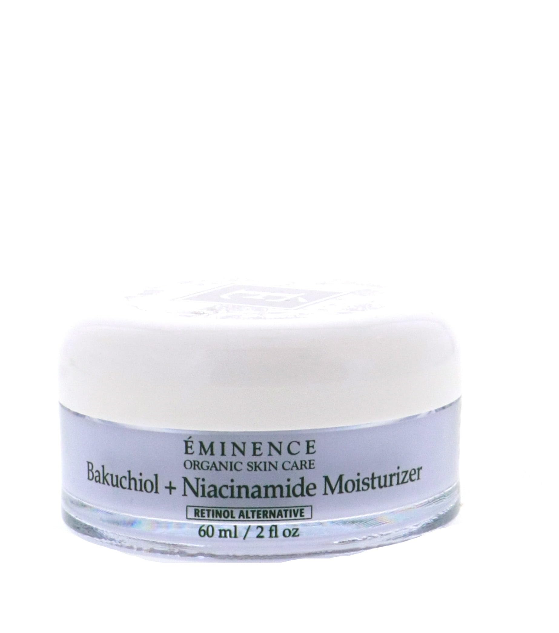 Packaging of Eminence Bakuchiol Plus Niacinamide Moisturizer highlighting clean formula