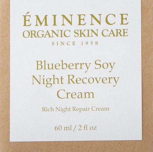 Eminence Blueberry Soy Night Recovery Cream dispense bottle – smooth overnight application.