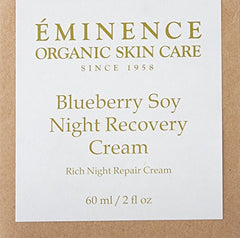 Eminence Blueberry Soy Night Recovery Cream dispense bottle – smooth overnight application.