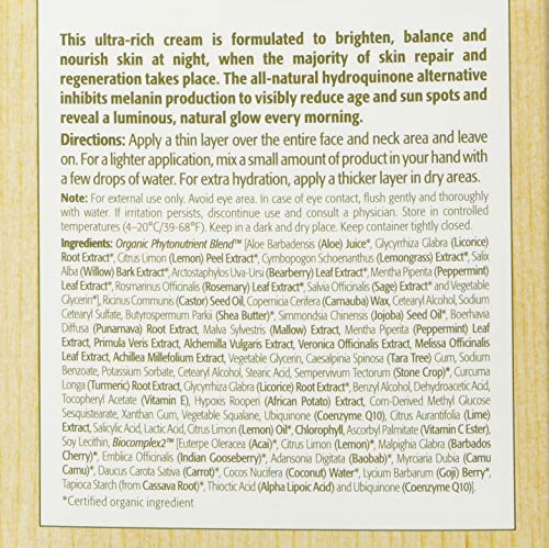 Applying Eminence Bright Skin Overnight Correcting Cream on skin shows gentle nightly correction and smoothness.