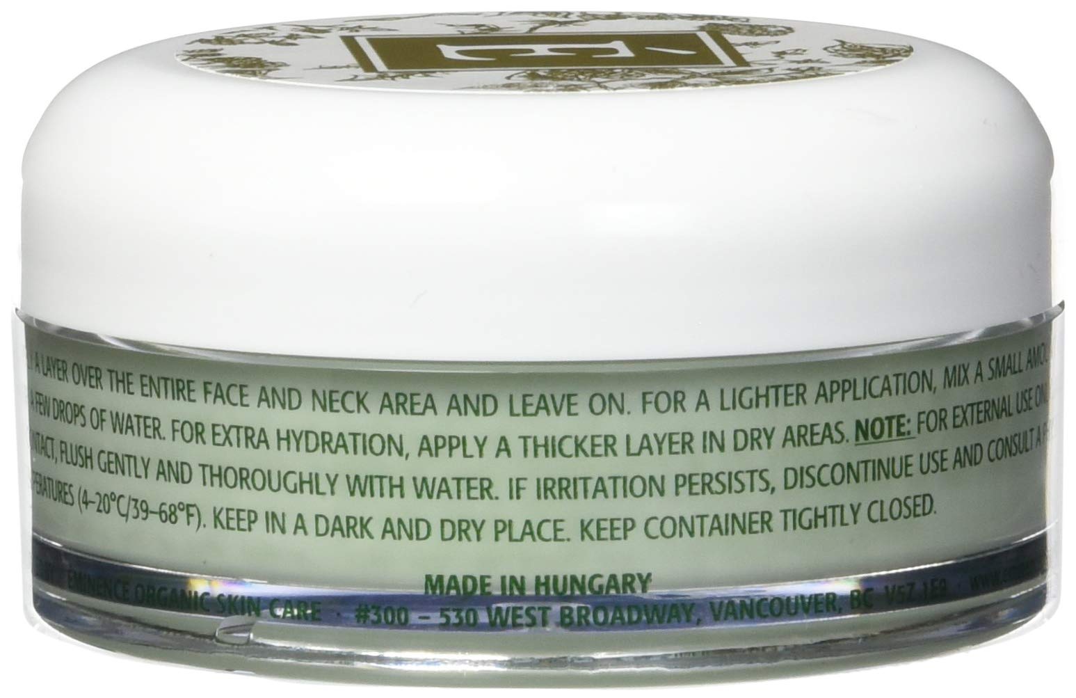 Eminence Bright Skin Overnight Correcting Cream jar open ready for application.