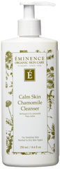 Eminence Calm Skin Chamomile Cleanser bottle close-up reveals gentle cleansing for sensitive skin