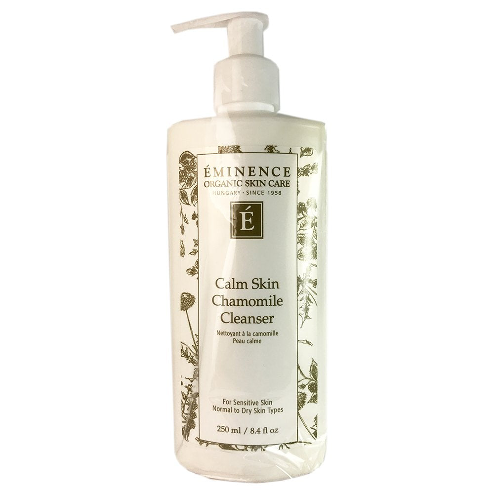 Eminence Calm Skin Chamomile Cleanser bottle provides gentle cleansing for sensitive skin and redness relief.