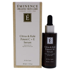 Eminence Citrus & Kale Potent C Plus E Serum bottle for radiant, antioxidant skin support.