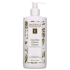 Eminence Clear Skin Probiotic Cleanser bottle shown for balanced skin and natural radiance.