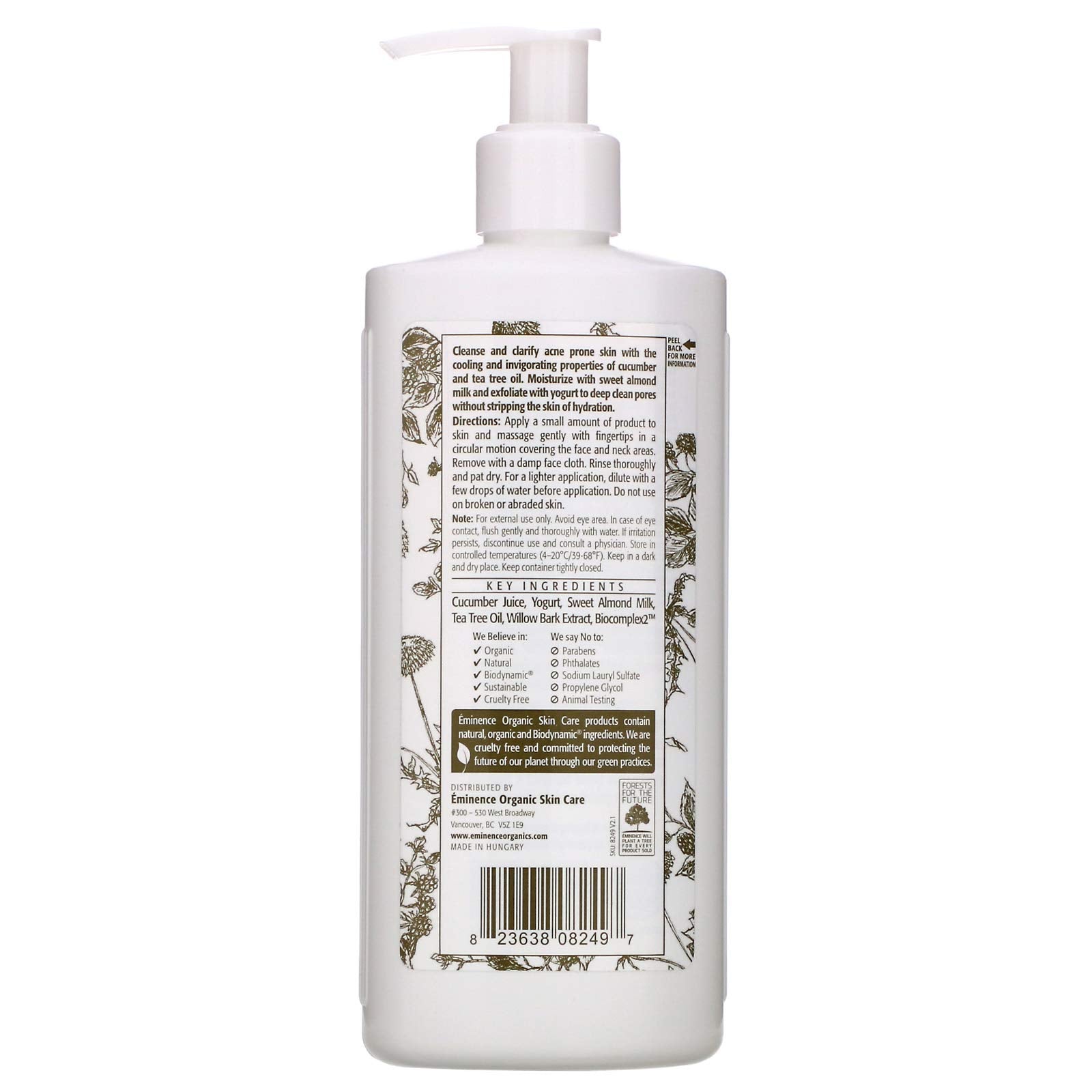Eminence Clear Skin Probiotic Cleanser cream-gel texture close-up supports oil control without dryness.