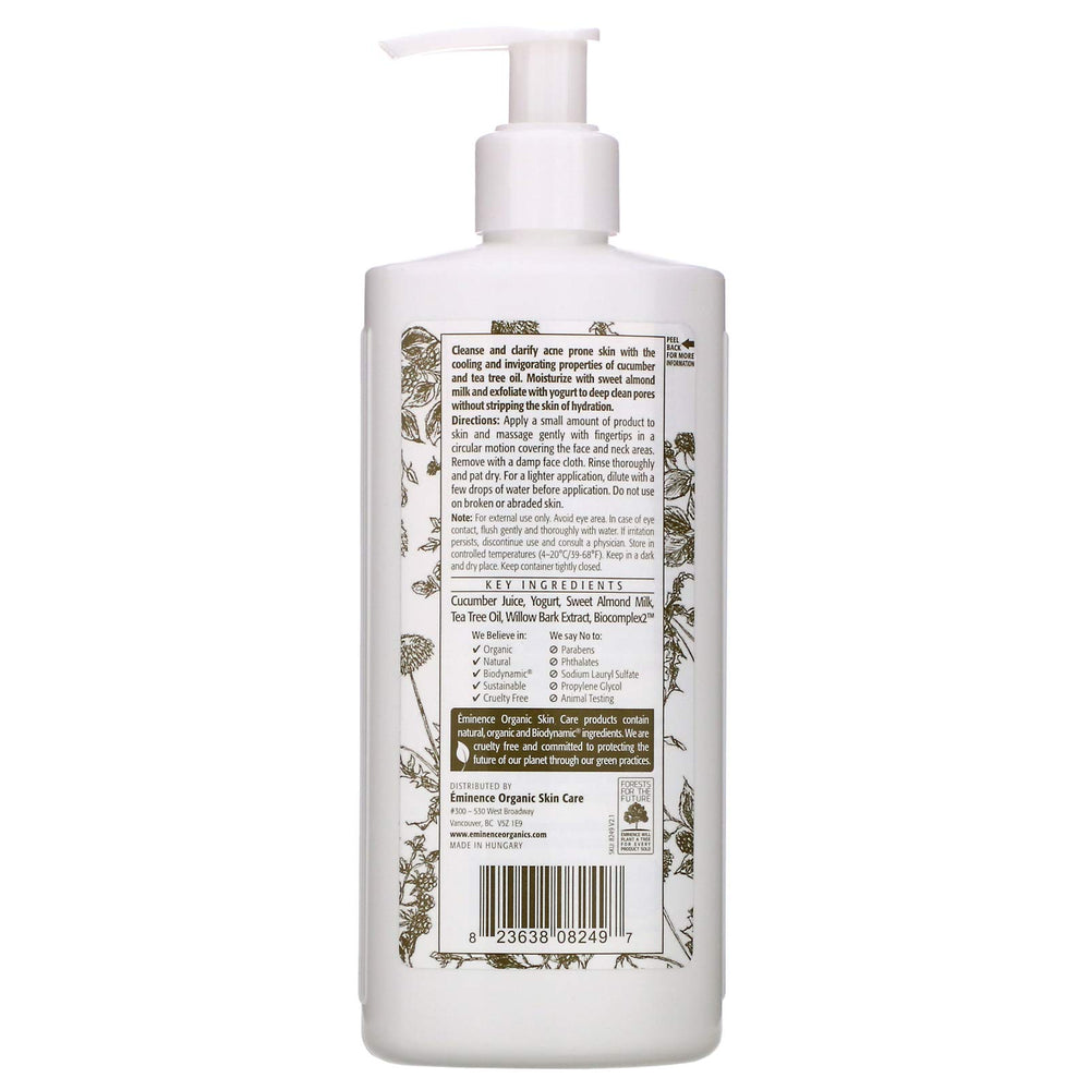 Eminence Clear Skin Probiotic Cleanser cream-gel texture close-up supports oil control without dryness.