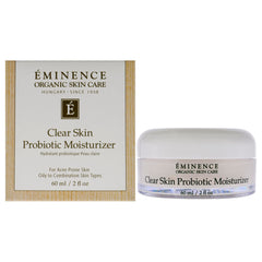 Eminence clear skin probiotic moisturizer bottle promotes balanced skin with soothing hydration.