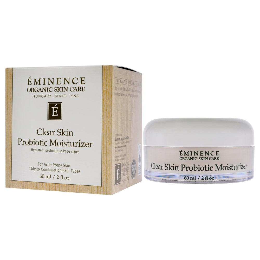 Eminence clear skin probiotic moisturizer made in Hungary with gentle botanical formulation.