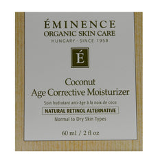 Eminence Coconut Age Corrective Moisturizer packaging opened reveals nourishing natural ingredients.