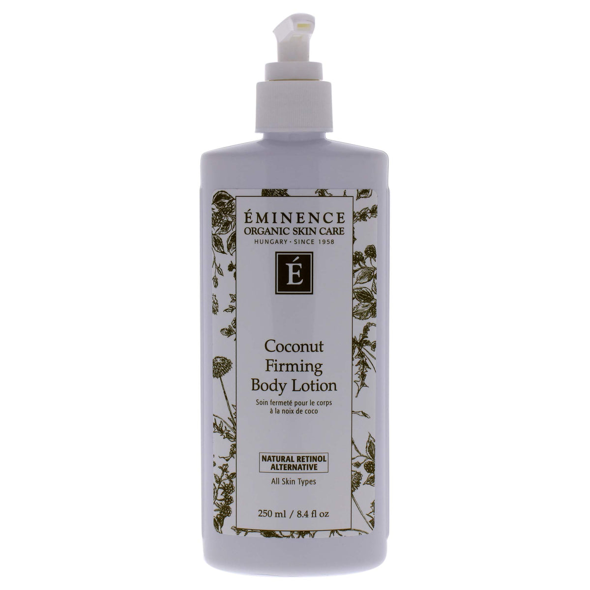 Eminence Coconut Firming Body Lotion bottle for deep hydration and skin nourishment.