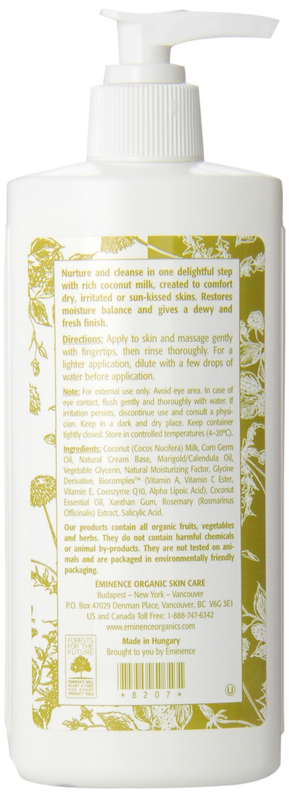 Eminence Coconut Milk Cleanser milky texture up close, smoothing skin and prepping moisture