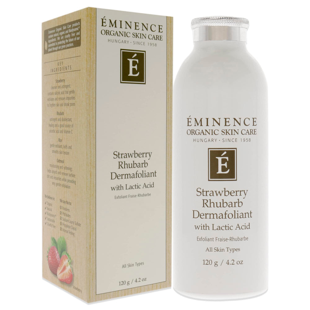 Eminence Dermafoliant tub jar shown for easy at-home exfoliation routine