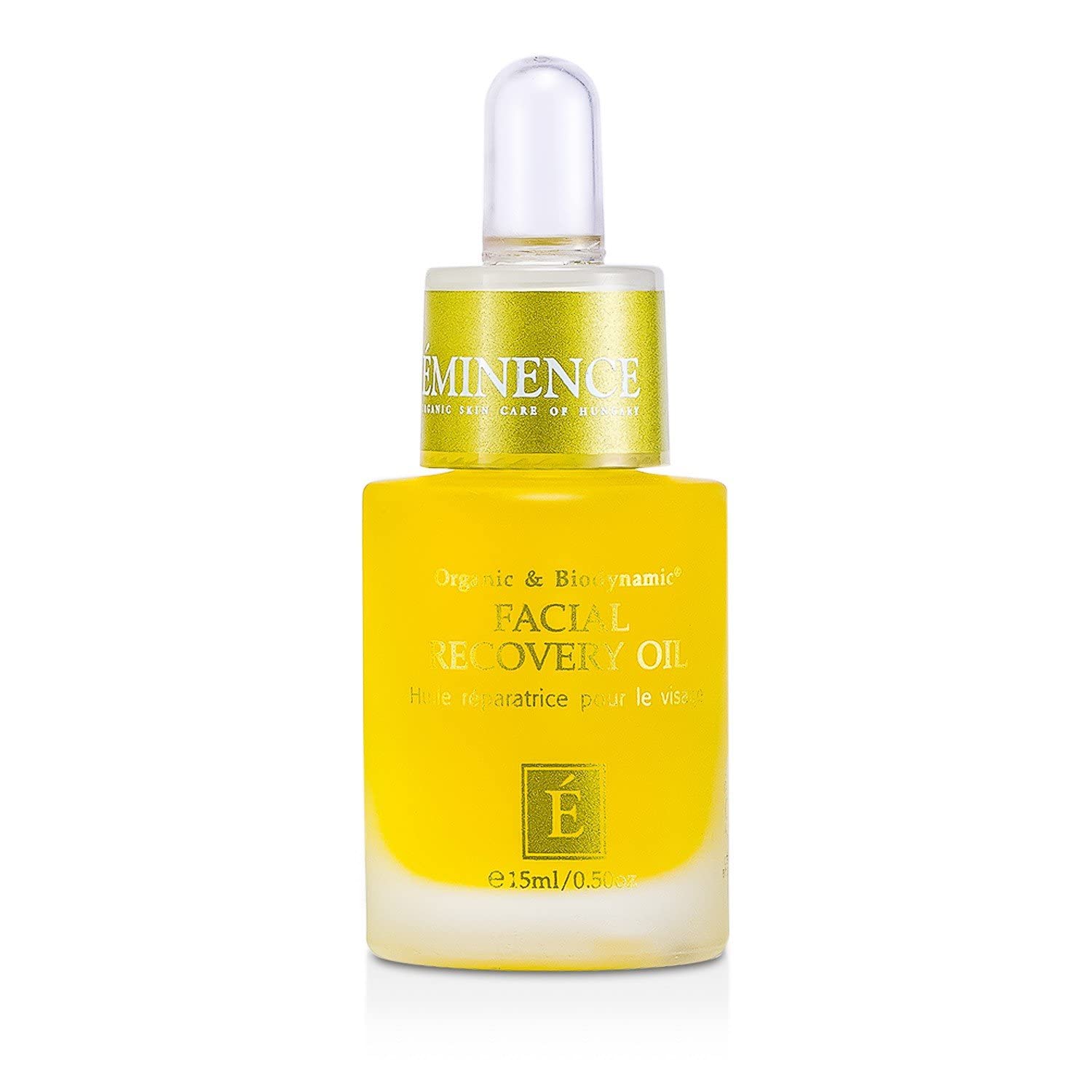Eminence Facial Recovery Oil ingredients close-up—herbal blend for sensitive skin.
