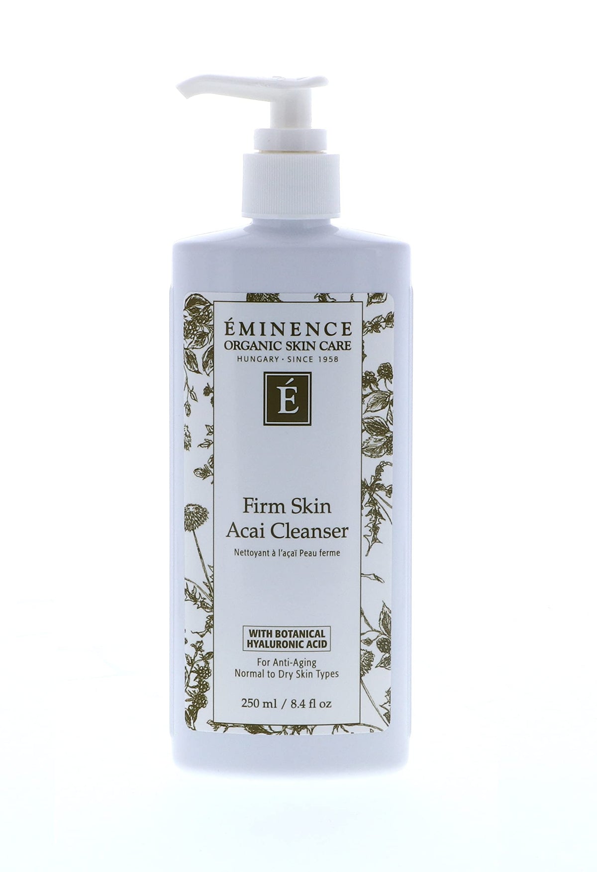 Eminence Firm Skin Acai Cleanser bottle offers a refreshing cleanse for balanced skin.