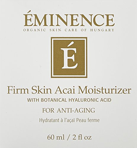Eminence Firm Skin Acai Moisturizer bottle with label highlighting antioxidant support.