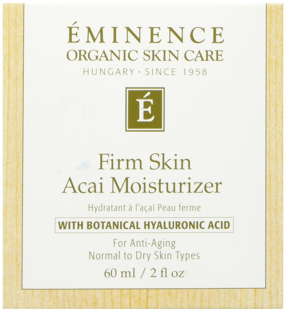 Eminence Firm Skin Acai Moisturizer bottle shows hydrating formula for daily use
