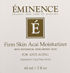Eminence Firm Skin Acai Moisturizer jar open reveals creamy texture for firming feel